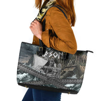 Jason Argo The First Voyage Leather Tote Bag Ancient Greek Mythology Heroic Warrior Dragon Battle
