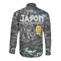 Jason Argo The First Voyage Long Sleeve Button Shirt Ancient Greek Mythology Heroic Warrior Dragon Battle