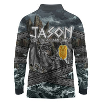 Jason Argo The First Voyage Long Sleeve Polo Shirt Ancient Greek Mythology Heroic Warrior Dragon Battle