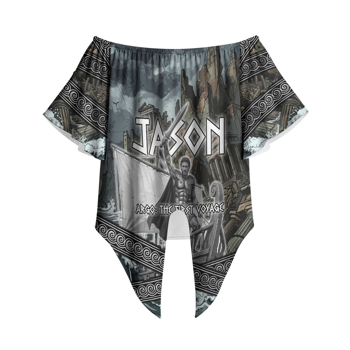 Jason Argo The First Voyage Off Shoulder Wrap Waist Top Ancient Greek Mythology Heroic Warrior Dragon Battle
