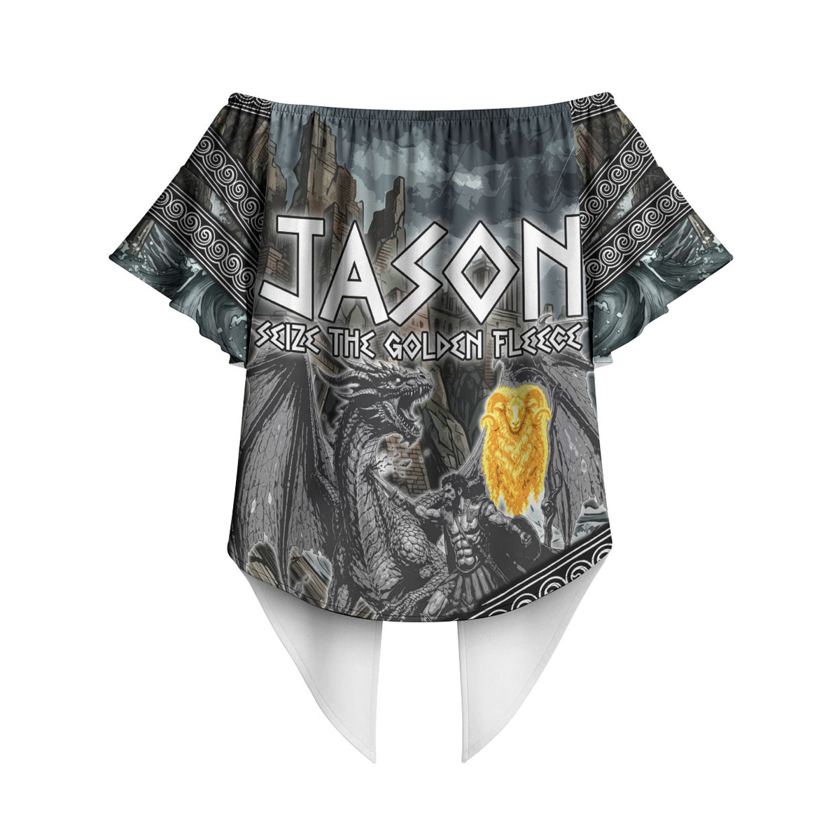 Jason Argo The First Voyage Off Shoulder Wrap Waist Top Ancient Greek Mythology Heroic Warrior Dragon Battle
