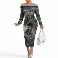 Jason Argo The First Voyage Off The Shoulder Long Sleeve Dress Ancient Greek Mythology Heroic Warrior Dragon Battle