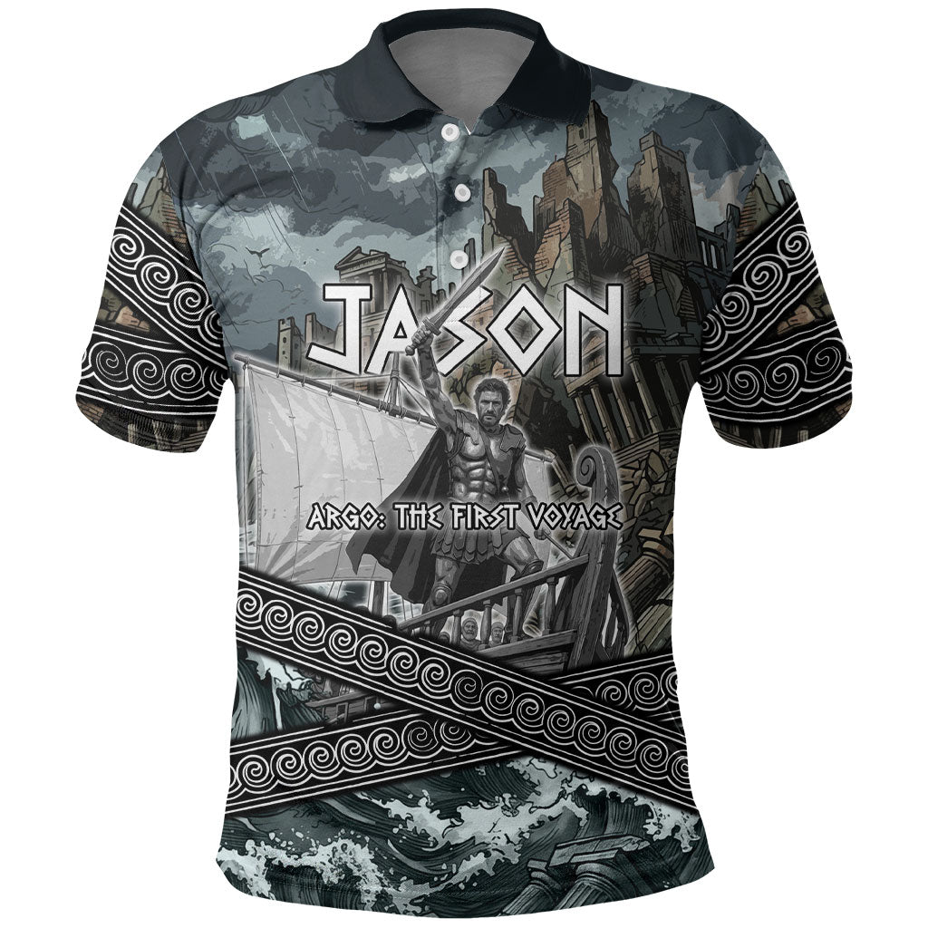 Jason Argo The First Voyage Polo Shirt Ancient Greek Mythology Heroic Warrior Dragon Battle