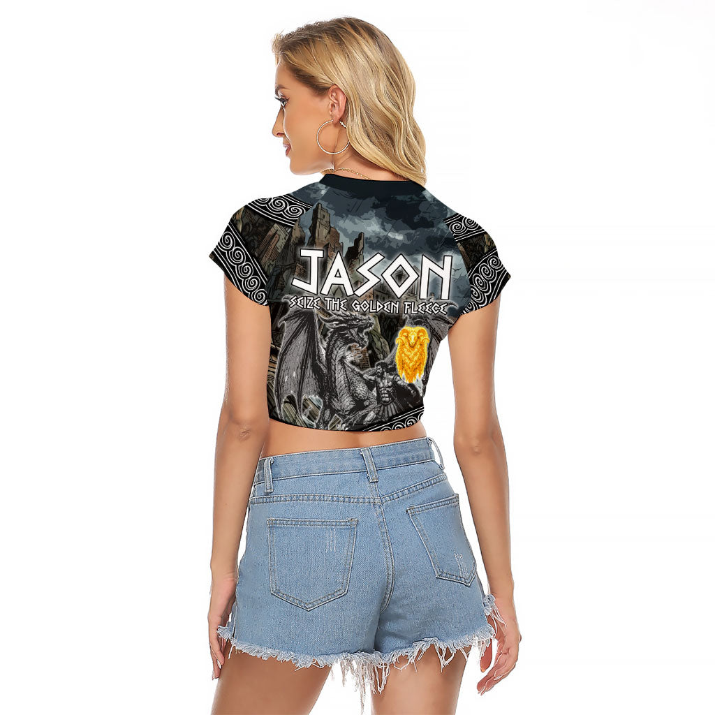 Jason Argo The First Voyage Raglan Cropped T Shirt Ancient Greek Mythology Heroic Warrior Dragon Battle
