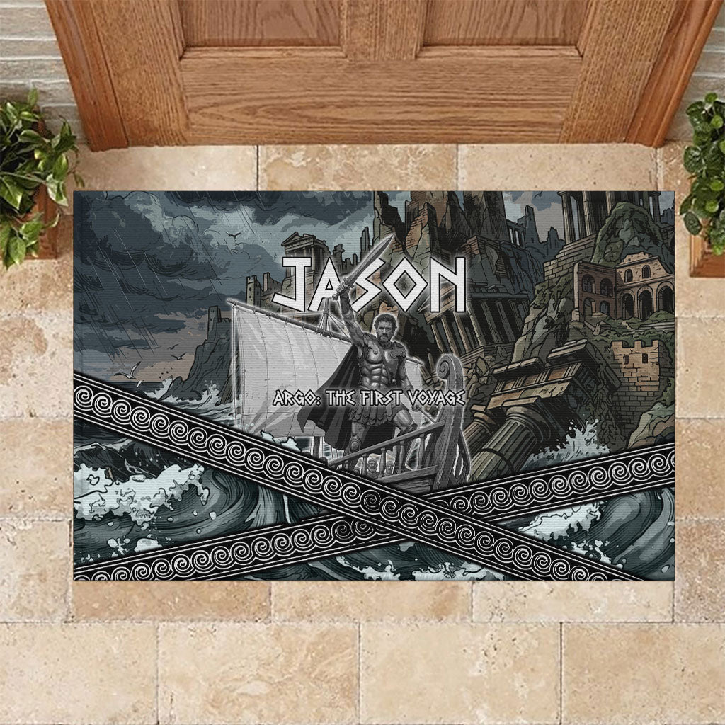 Jason Argo The First Voyage Rubber Doormat Ancient Greek Mythology Heroic Warrior Dragon Battle