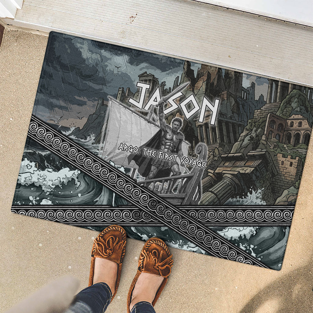 Jason Argo The First Voyage Rubber Doormat Ancient Greek Mythology Heroic Warrior Dragon Battle
