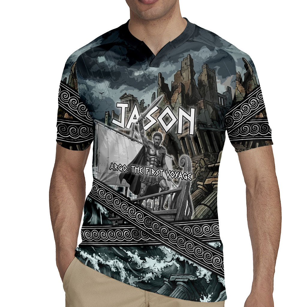 Jason Argo The First Voyage Rugby Jersey Ancient Greek Mythology Heroic Warrior Dragon Battle