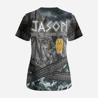 Jason Argo The First Voyage Scrub Top Ancient Greek Mythology Heroic Warrior Dragon Battle