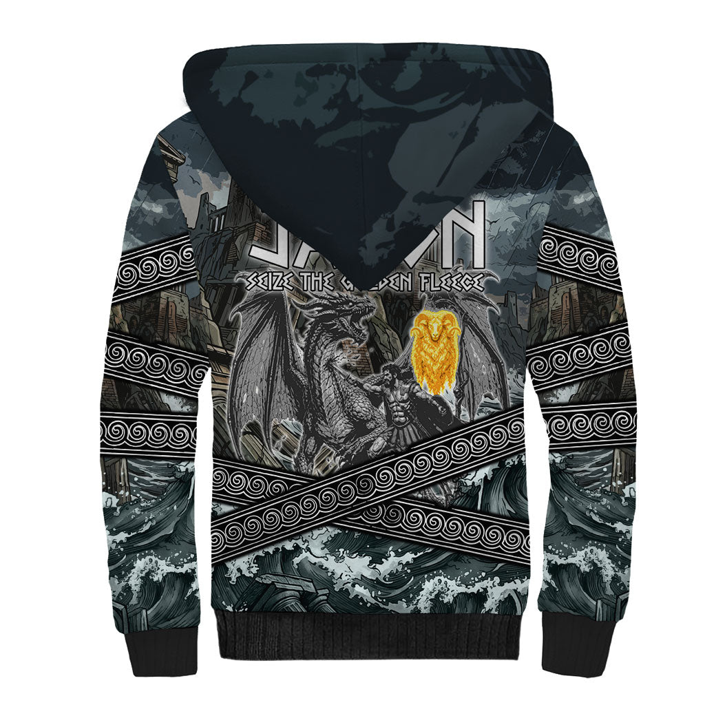 Jason Argo The First Voyage Sherpa Hoodie Ancient Greek Mythology Heroic Warrior Dragon Battle