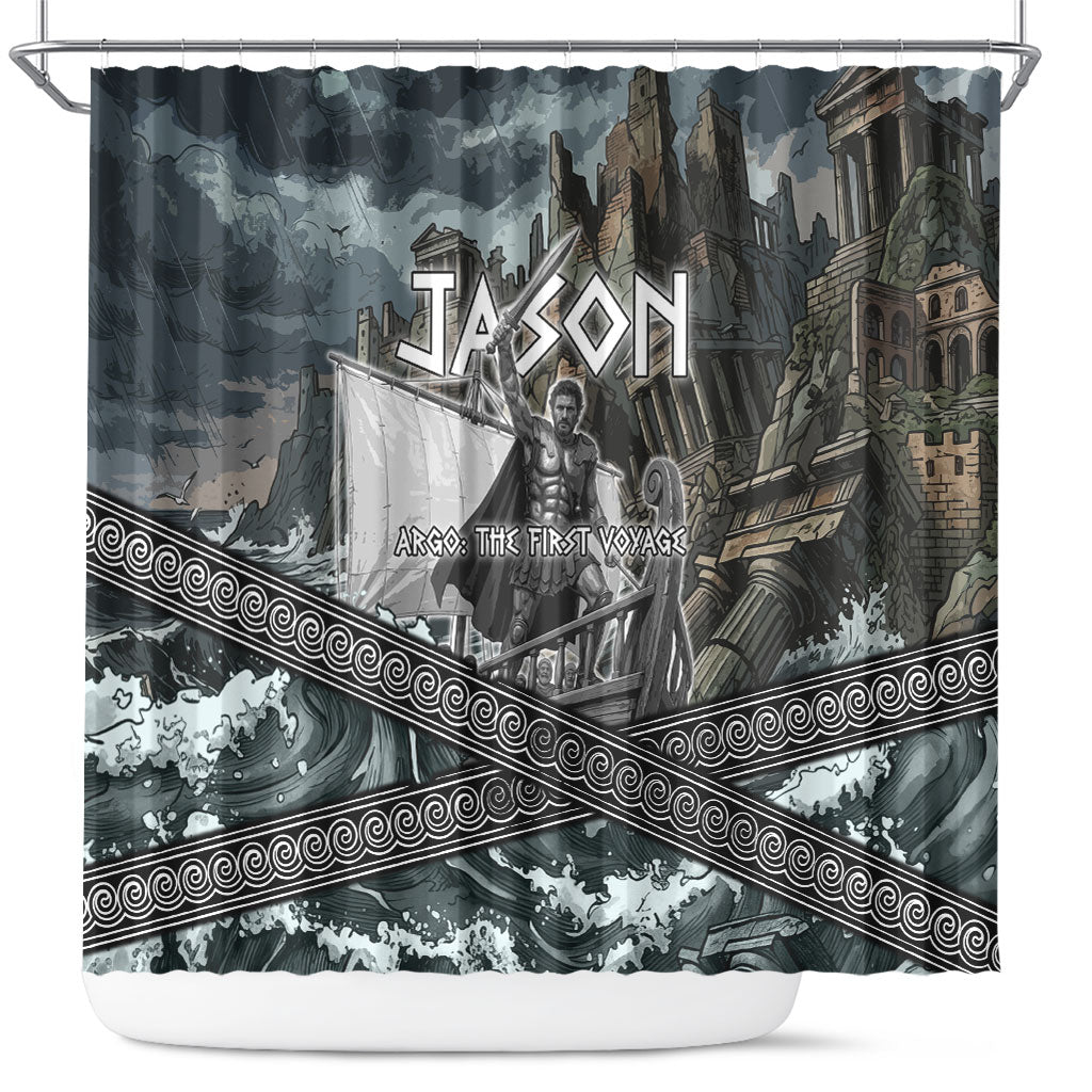 Jason Argo The First Voyage Shower Curtain Ancient Greek Mythology Heroic Warrior Dragon Battle