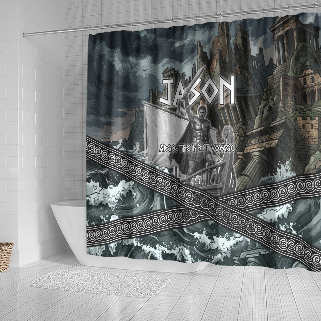 Jason Argo The First Voyage Shower Curtain Ancient Greek Mythology Heroic Warrior Dragon Battle