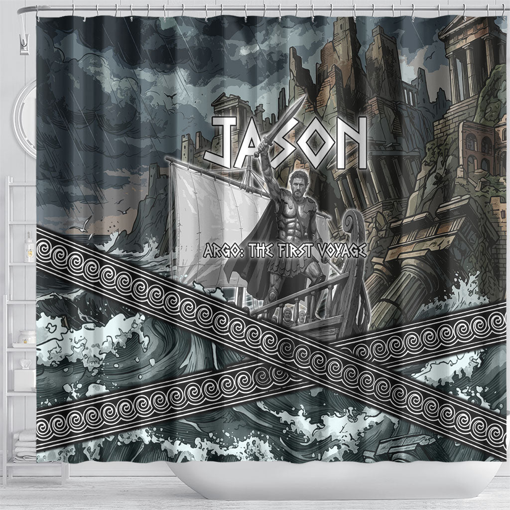 Jason Argo The First Voyage Shower Curtain Ancient Greek Mythology Heroic Warrior Dragon Battle