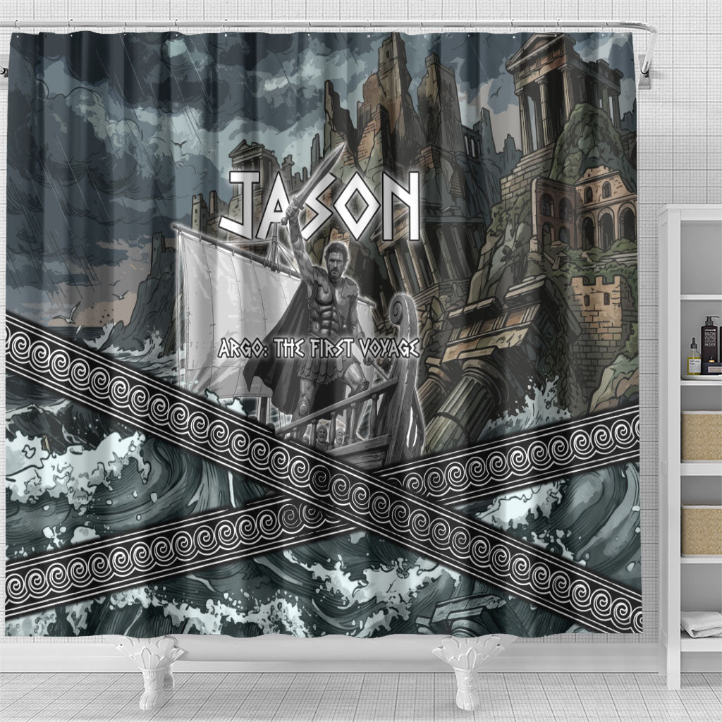 Jason Argo The First Voyage Shower Curtain Ancient Greek Mythology Heroic Warrior Dragon Battle