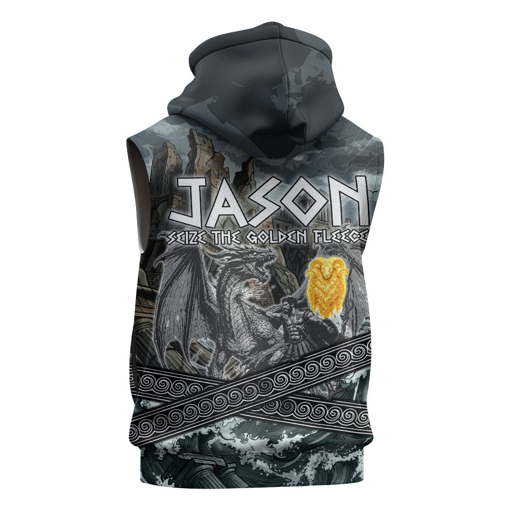 Jason Argo The First Voyage Sleeveless Hoodie Ancient Greek Mythology Heroic Warrior Dragon Battle