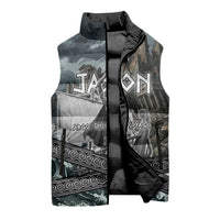 Jason Argo The First Voyage Sleeveless Puffer Jacket Ancient Greek Mythology Heroic Warrior Dragon Battle
