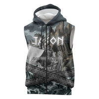 Jason Argo The First Voyage Sleeveless Zip Hoodie Ancient Greek Mythology Heroic Warrior Dragon Battle