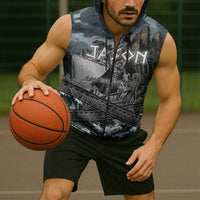 Jason Argo The First Voyage Sleeveless Zip Hoodie Ancient Greek Mythology Heroic Warrior Dragon Battle