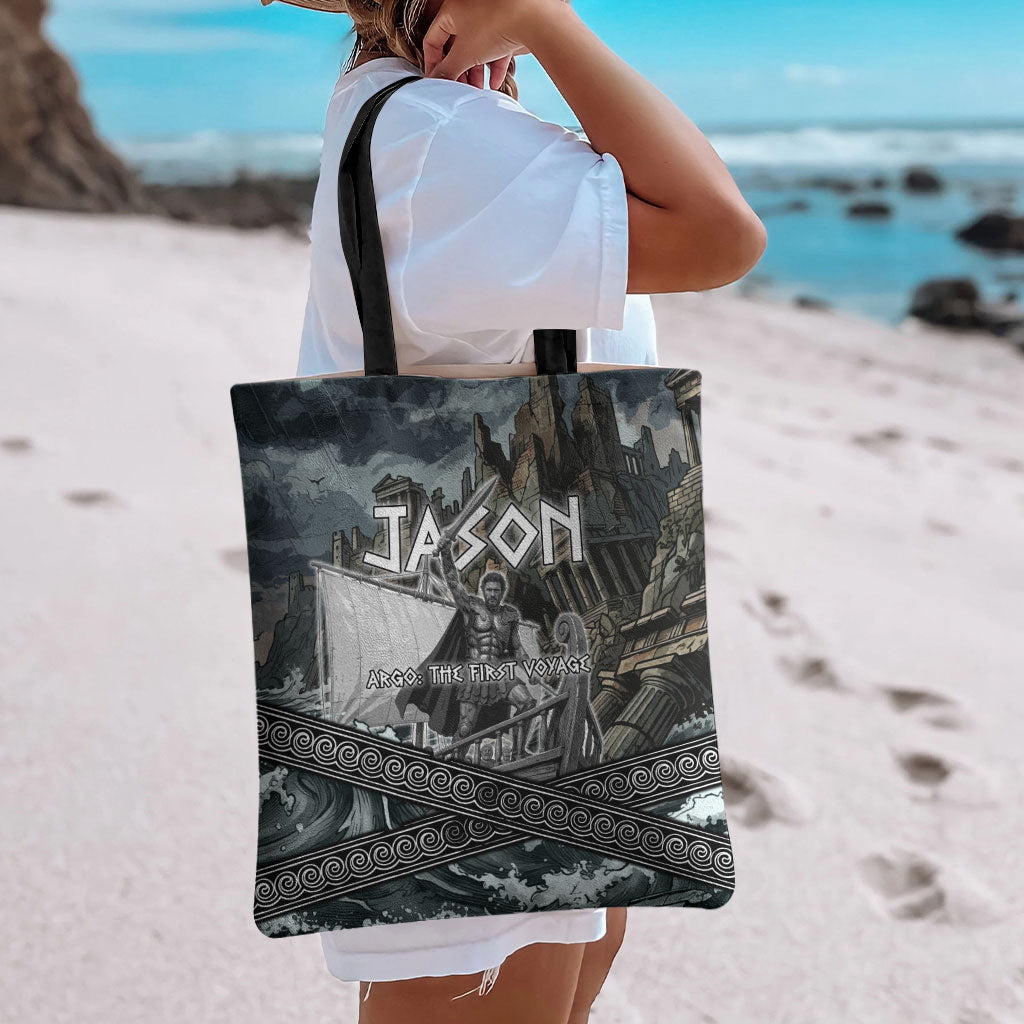 Jason Argo The First Voyage Tote Bag Ancient Greek Mythology Heroic Warrior Dragon Battle