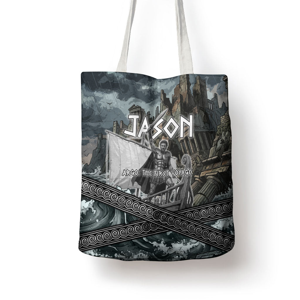 Jason Argo The First Voyage Tote Bag Ancient Greek Mythology Heroic Warrior Dragon Battle
