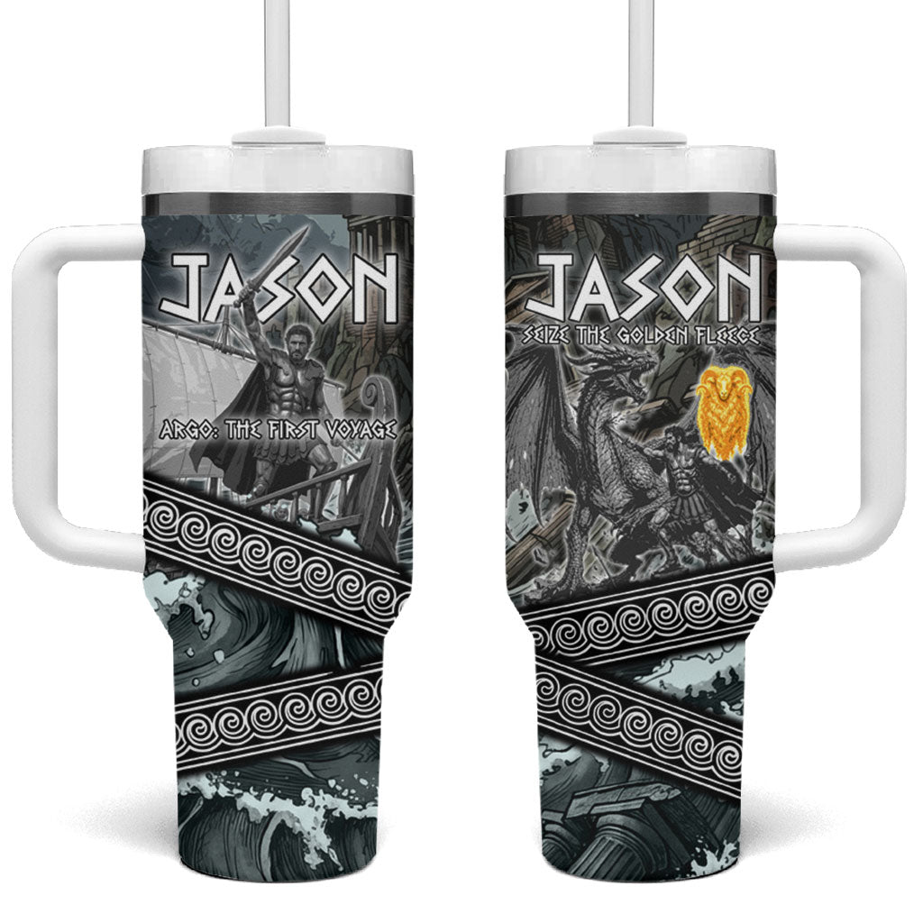 Jason Argo The First Voyage Tumbler With Handle Ancient Greek Mythology Heroic Warrior Dragon Battle