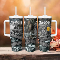 Jason Argo The First Voyage Tumbler With Handle Ancient Greek Mythology Heroic Warrior Dragon Battle