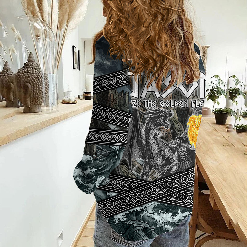 Jason Argo The First Voyage Women Casual Shirt Ancient Greek Mythology Heroic Warrior Dragon Battle