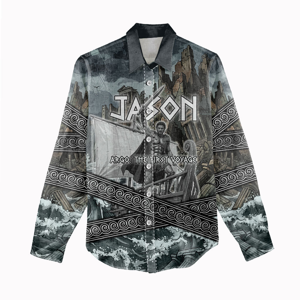 Jason Argo The First Voyage Women Casual Shirt Ancient Greek Mythology Heroic Warrior Dragon Battle