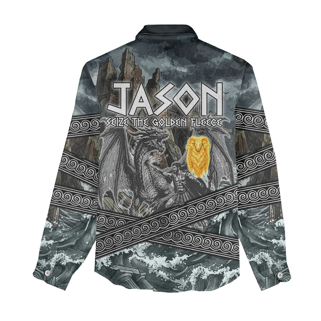 Jason Argo The First Voyage Women Casual Shirt Ancient Greek Mythology Heroic Warrior Dragon Battle