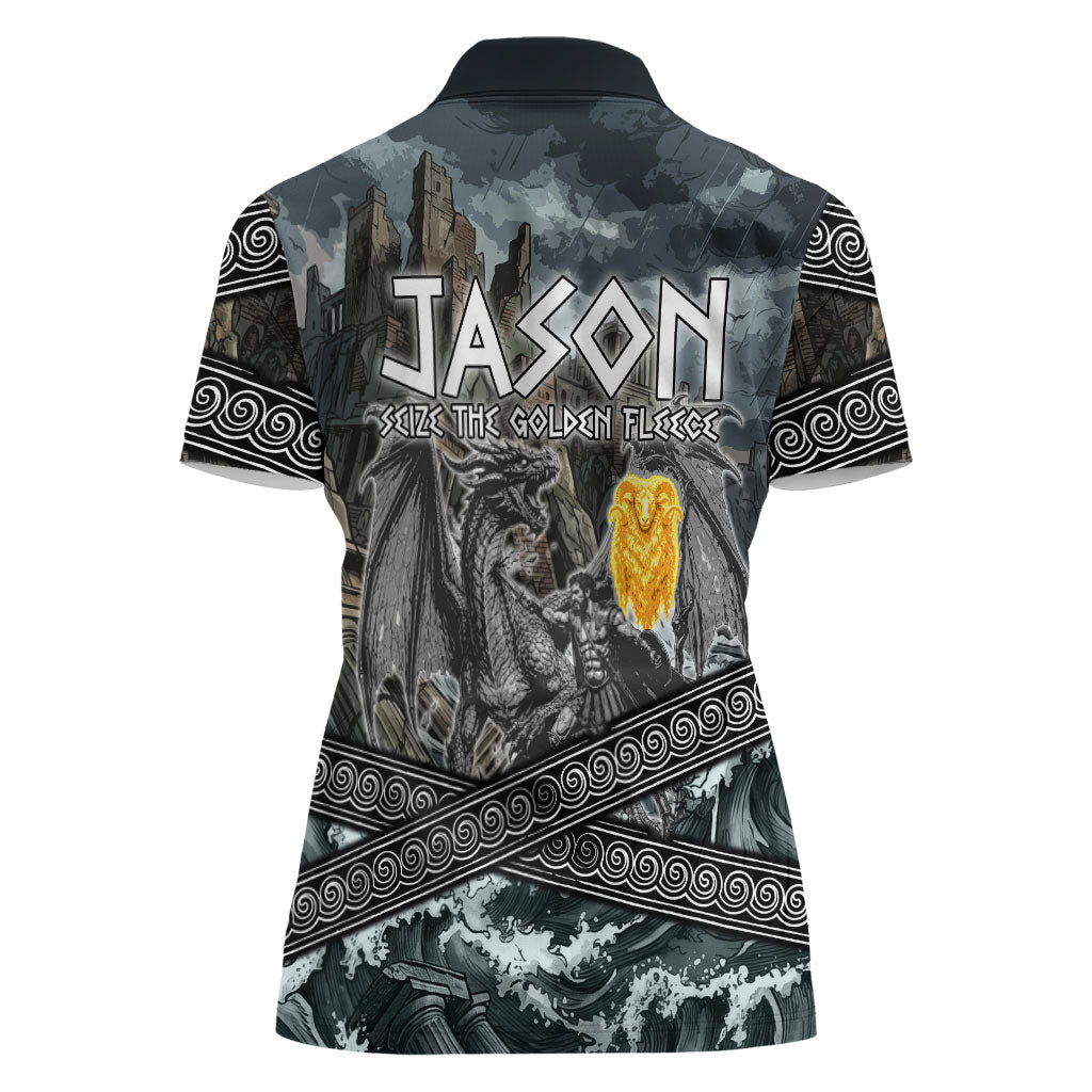 Jason Argo The First Voyage Women Polo Shirt Ancient Greek Mythology Heroic Warrior Dragon Battle