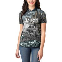 Jason Argo The First Voyage Women Polo Shirt Ancient Greek Mythology Heroic Warrior Dragon Battle