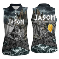 Jason Argo The First Voyage Women Sleeveless Polo Shirt Ancient Greek Mythology Heroic Warrior Dragon Battle
