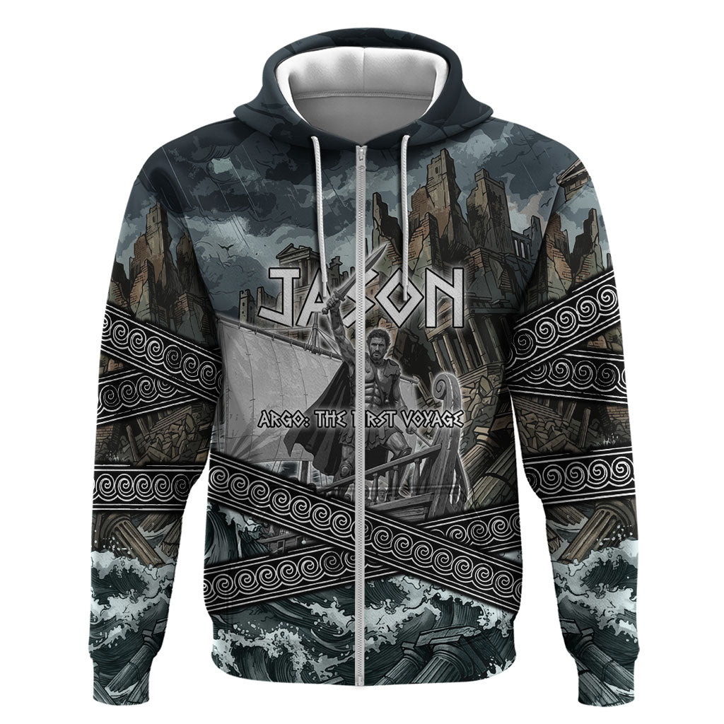 Jason Argo The First Voyage Zip Hoodie Ancient Greek Mythology Heroic Warrior Dragon Battle