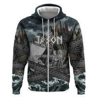 Jason Argo The First Voyage Zip Hoodie Ancient Greek Mythology Heroic Warrior Dragon Battle