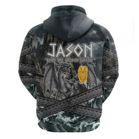 Jason Argo The First Voyage Zip Hoodie Ancient Greek Mythology Heroic Warrior Dragon Battle