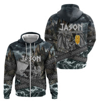 Jason Argo The First Voyage Zip Hoodie Ancient Greek Mythology Heroic Warrior Dragon Battle
