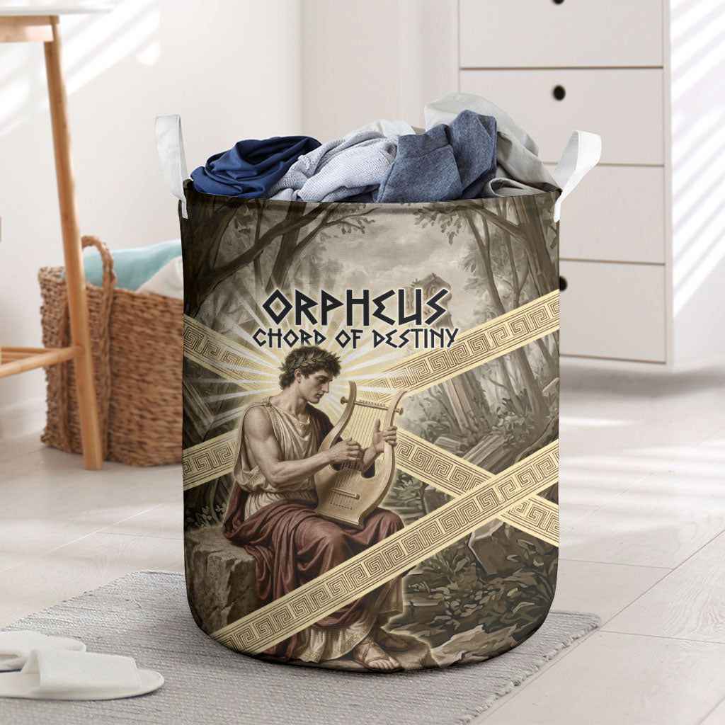 Orpheus Greek Mythology Lyre Musician Laundry Basket Vintage Ancient Greek Meander Classical Statue