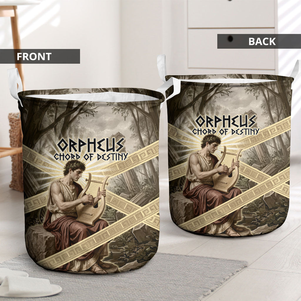 Orpheus Greek Mythology Lyre Musician Laundry Basket Vintage Ancient Greek Meander Classical Statue