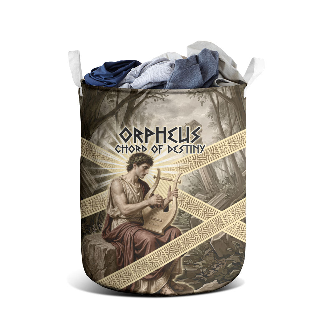 Orpheus Greek Mythology Lyre Musician Laundry Basket Vintage Ancient Greek Meander Classical Statue