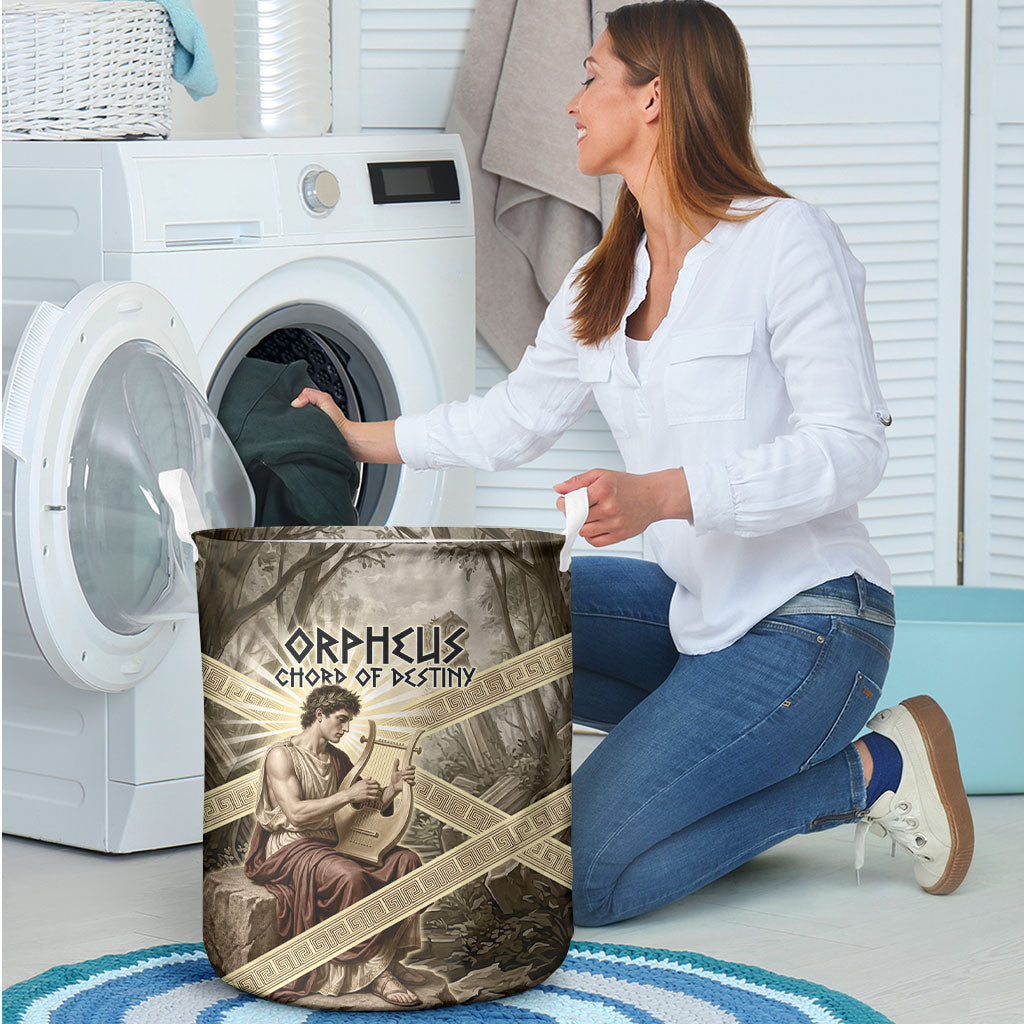 Orpheus Greek Mythology Lyre Musician Laundry Basket Vintage Ancient Greek Meander Classical Statue