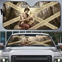 Orpheus Greek Mythology Lyre Musician Auto Sun Shade Vintage Ancient Greek Meander Classical Statue