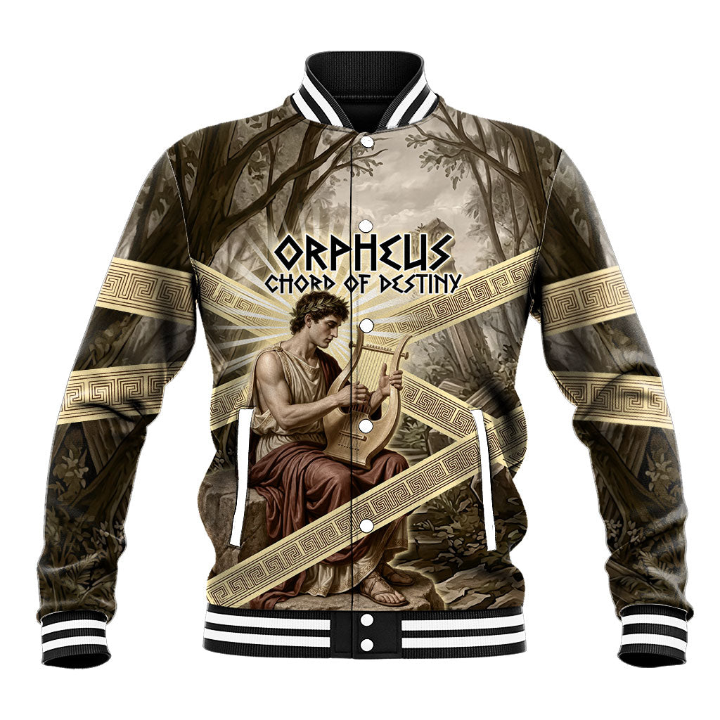Orpheus Greek Mythology Lyre Musician Baseball Jacket Vintage Ancient Greek Meander Classical Statue