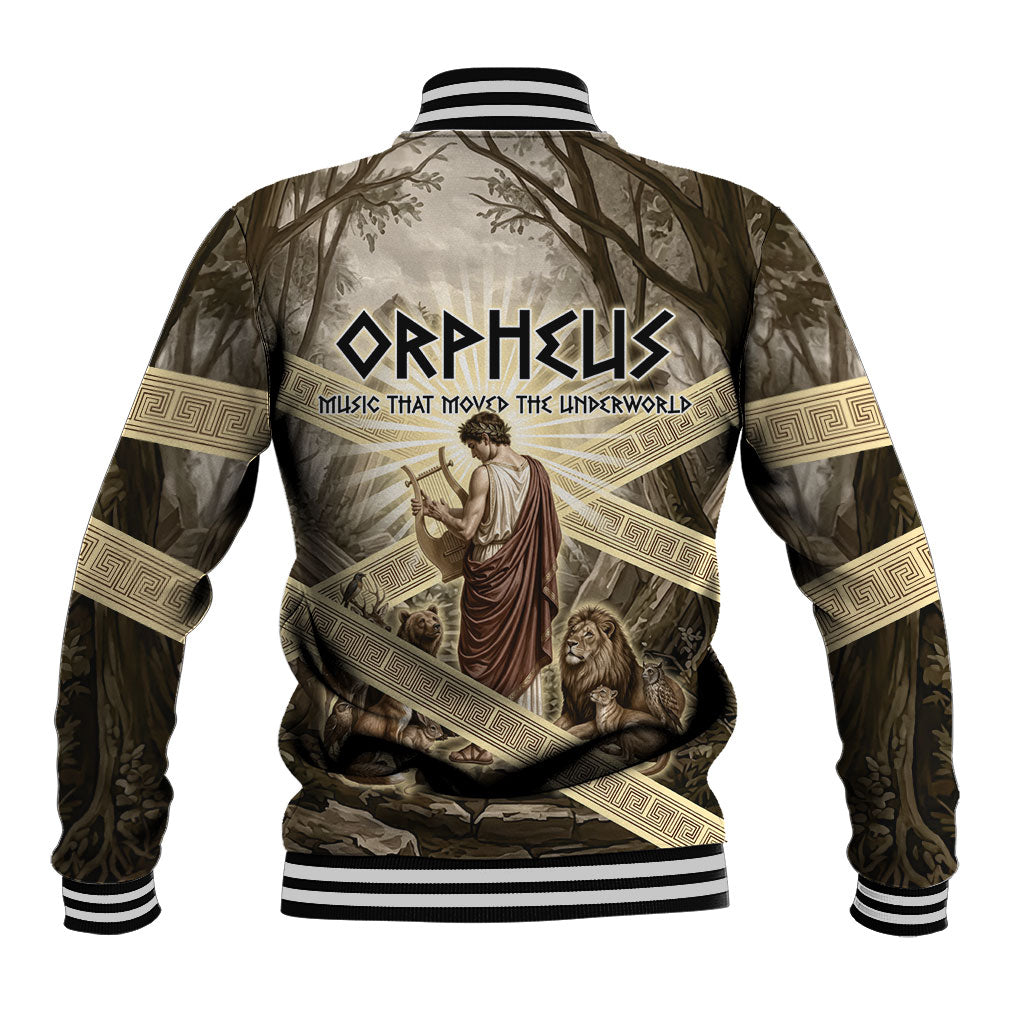 Orpheus Greek Mythology Lyre Musician Baseball Jacket Vintage Ancient Greek Meander Classical Statue