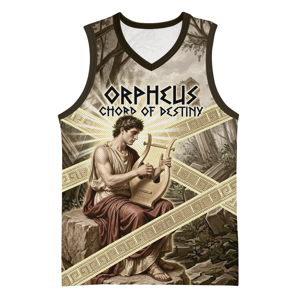 Orpheus Greek Mythology Lyre Musician Basketball Jersey Vintage Ancient Greek Meander Classical Statue
