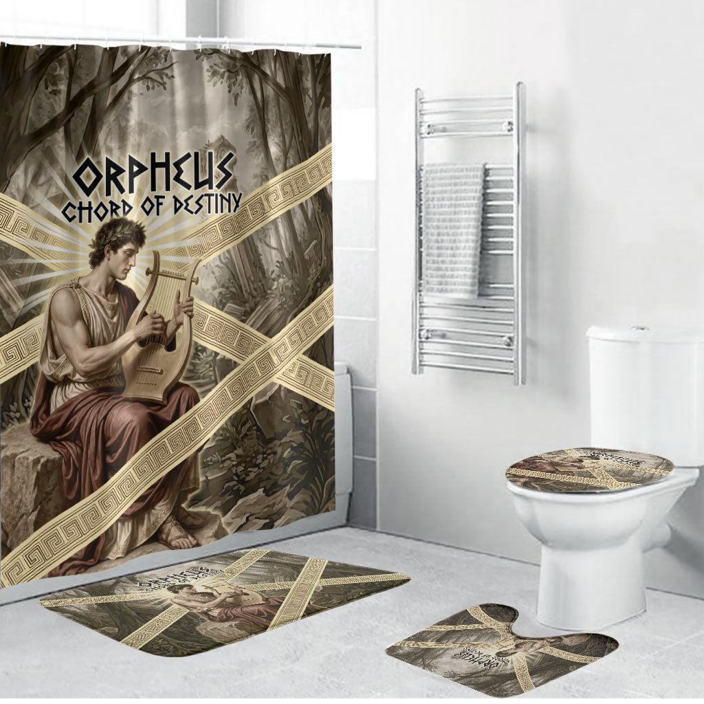 Orpheus Greek Mythology Lyre Musician Bathroom Set Vintage Ancient Greek Meander Classical Statue