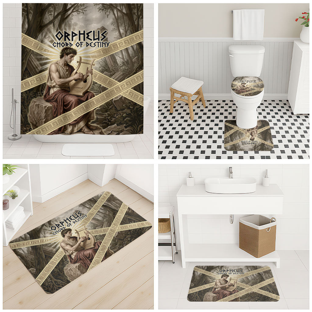 Orpheus Greek Mythology Lyre Musician Bathroom Set Vintage Ancient Greek Meander Classical Statue