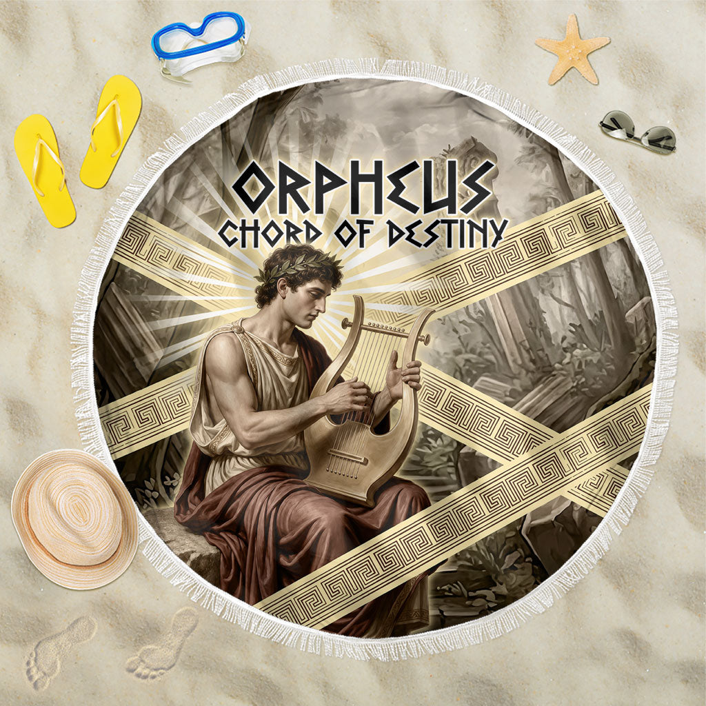 Orpheus Greek Mythology Lyre Musician Beach Blanket Vintage Ancient Greek Meander Classical Statue
