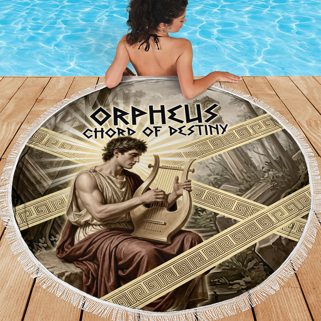 Orpheus Greek Mythology Lyre Musician Beach Blanket Vintage Ancient Greek Meander Classical Statue