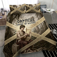 Orpheus Greek Mythology Lyre Musician Bedding Set Vintage Ancient Greek Meander Classical Statue