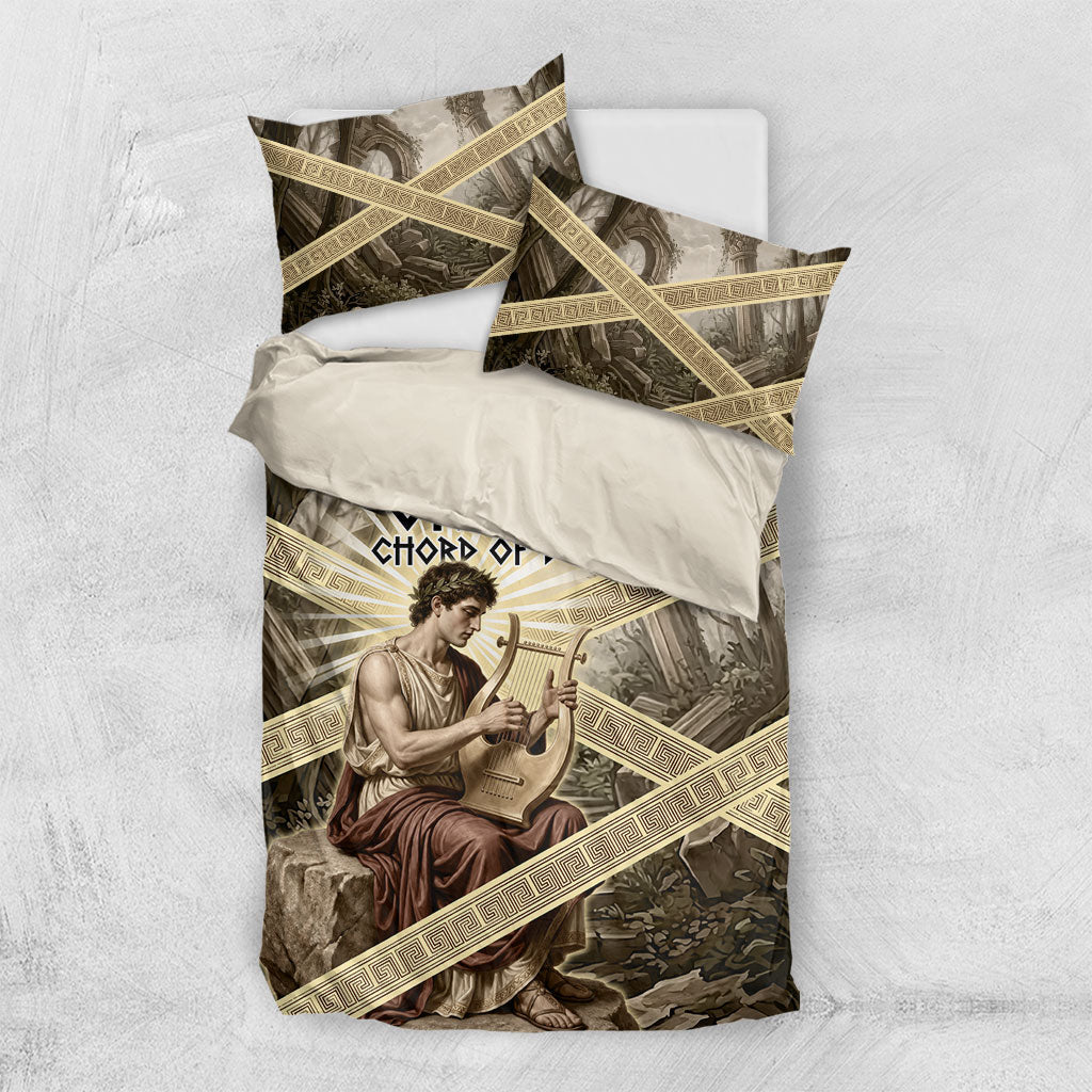 Orpheus Greek Mythology Lyre Musician Bedding Set Vintage Ancient Greek Meander Classical Statue