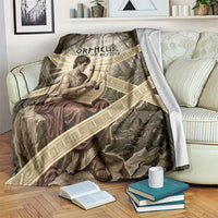 Orpheus Greek Mythology Lyre Musician Blanket Vintage Ancient Greek Meander Classical Statue